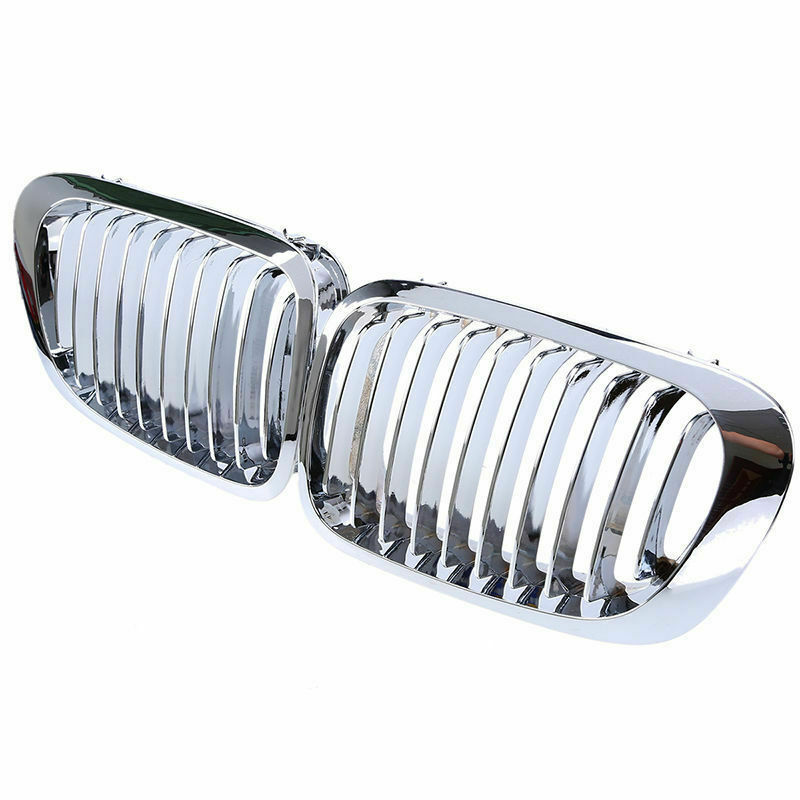 2x Chrome Kidney Grill Grille Bumper For BMW E46 2DR 3 Series 98-01 Pre-facelift