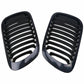 2pc GLOSS BLACK KIDNEY GRILLE GRILL FOR BMW E46 3 SERIES PRE-LCI COUPE M3 99-02