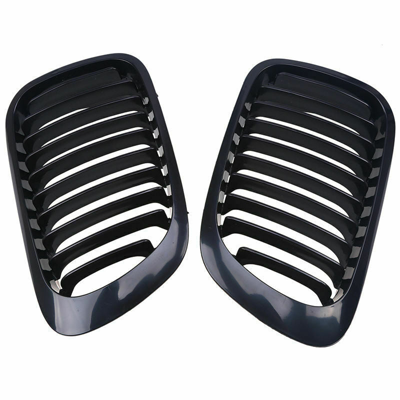 2pc GLOSS BLACK KIDNEY GRILLE GRILL FOR BMW E46 3 SERIES PRE-LCI COUPE M3 99-02