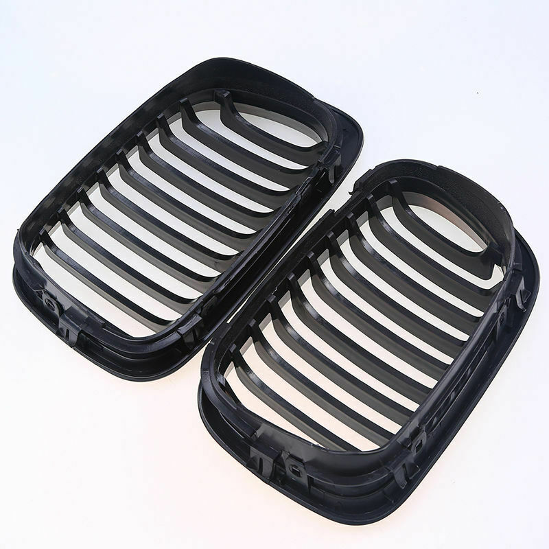2pc GLOSS BLACK KIDNEY GRILLE GRILL FOR BMW E46 3 SERIES PRE-LCI COUPE M3 99-02