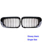 Pair Gloss Black Kidney Grill Grille For BMW E46 Coupe Cabrio 99-03 Pre-facelift