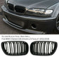 Pair Gloss Black Kidney Grille Grill For BMW 3 Series E46 Sedan 2002-05 Facelift