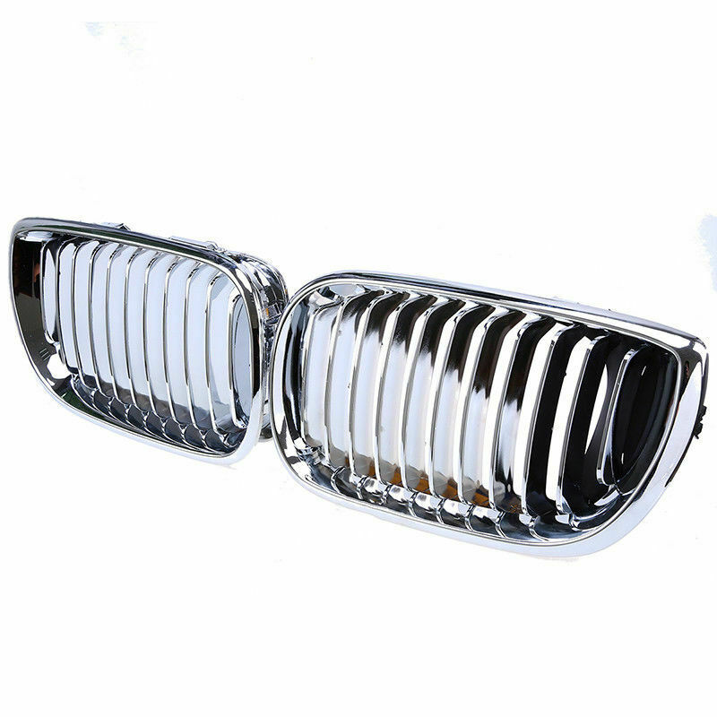 2pcs Chrome Front Bumper Grille Grill For BMW 3-Series E46 02-05 LCI Facelift