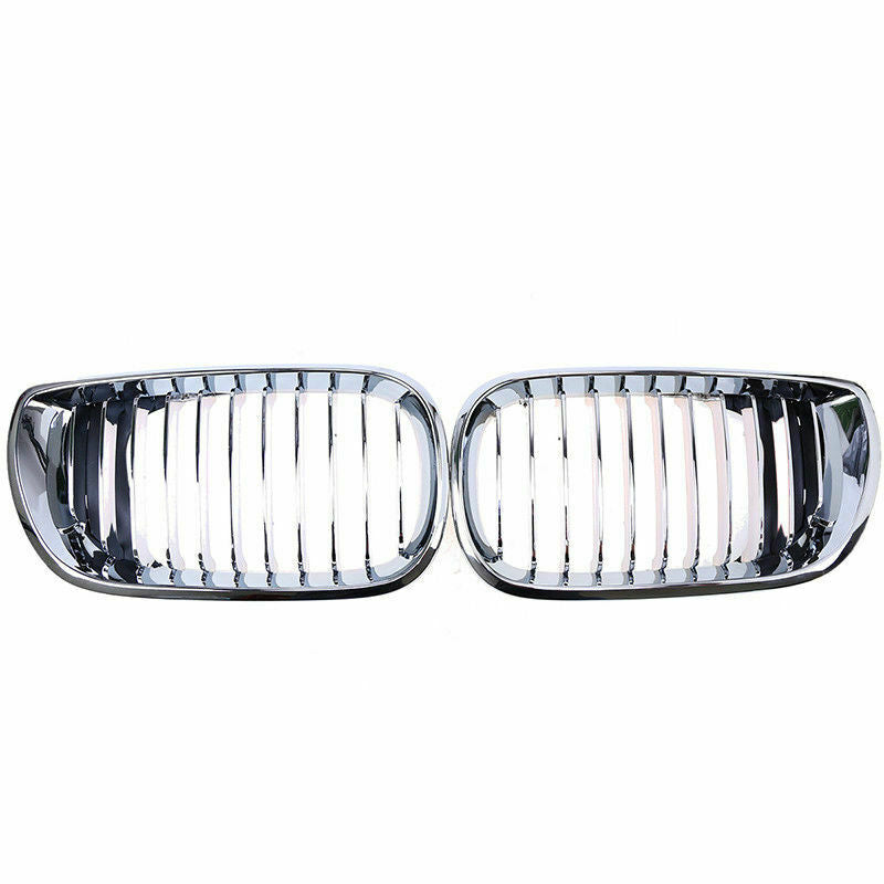2pcs Chrome Front Bumper Grille Grill For BMW 3-Series E46 02-05 LCI Facelift