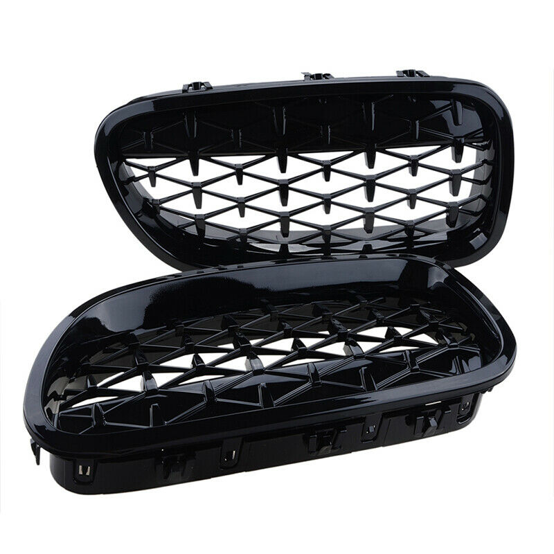 Cool Diamond Black Kidney Grill Grilles For BMW F10 F11 F18 5-Series 2010-2016