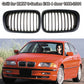 2pcs For BMW 3-Series E46 4DR Saloon 98-01 Mate Balck Bumper Kidney Grille Grill