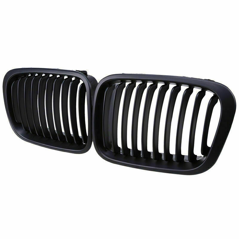 For BMW E46 4dr 98-01 compact Performance Matte Black Front Kidney Grilles Grill