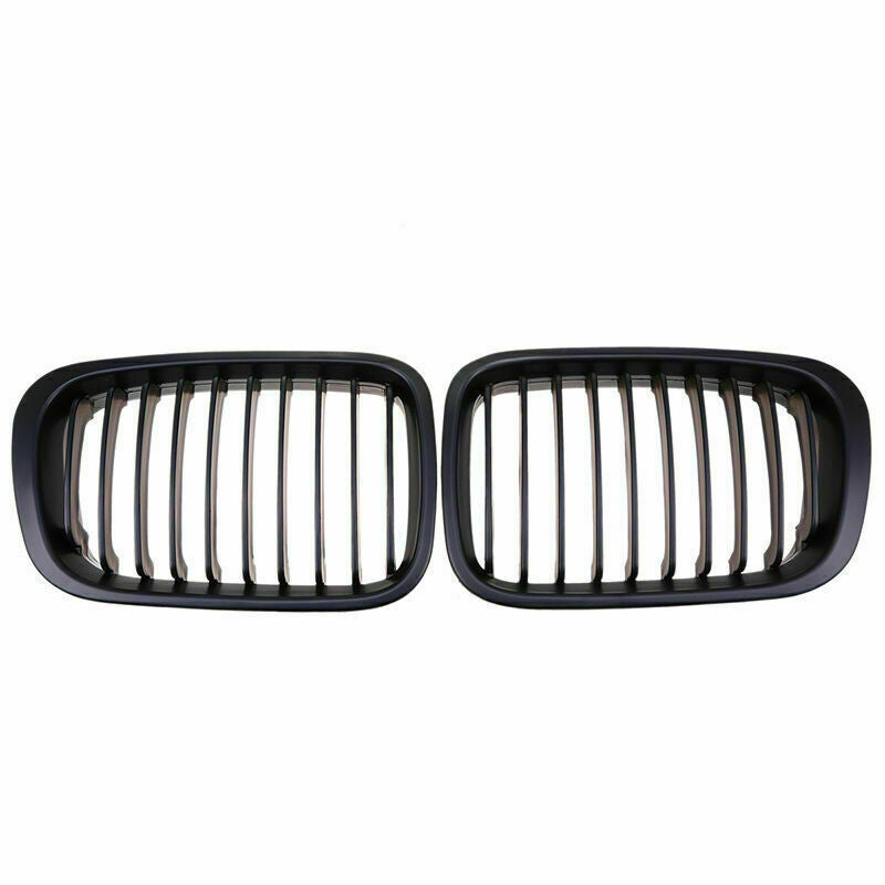 For BMW E46 4dr 98-01 compact Performance Matte Black Front Kidney Grilles Grill