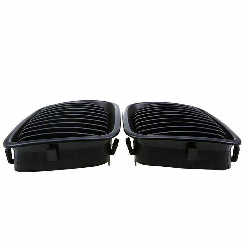 For BMW E46 4dr 98-01 compact Performance Matte Black Front Kidney Grilles Grill