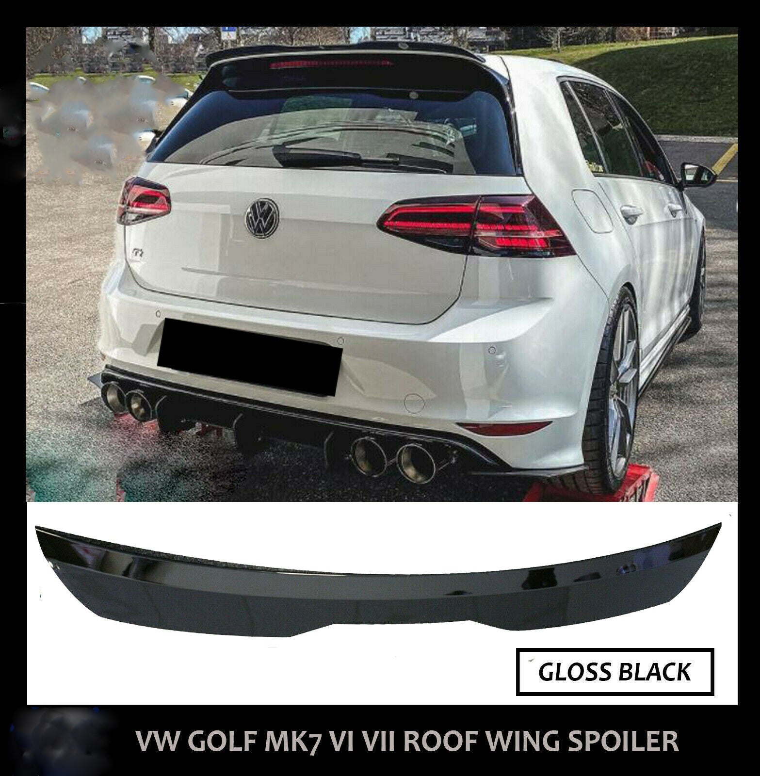 Rear Roof Spoiler Wing For VW Golf 6 7 7.5 VI VII MK6 7 7.5 GTI