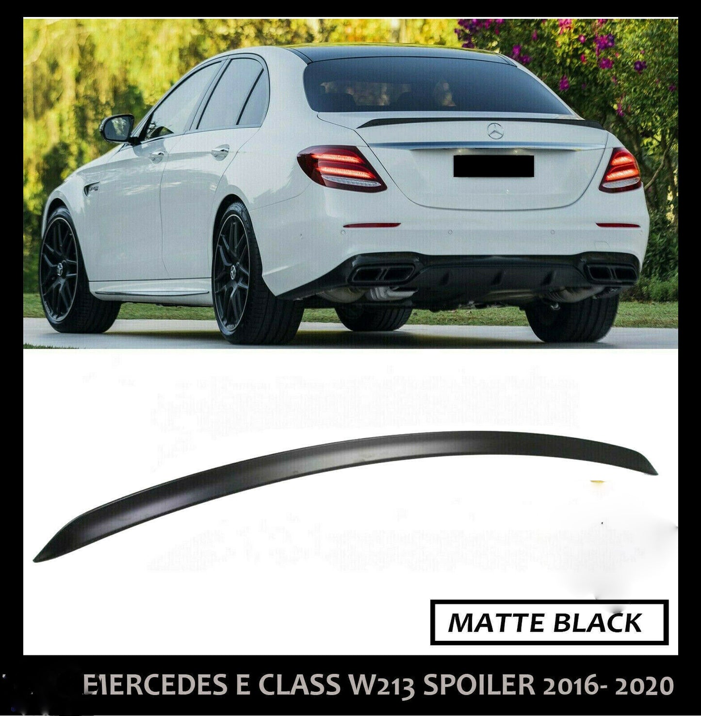 BOOT SPOILER FOR MERCEDES E CLASS 4DR SALOON W213 E63 ED1 MATT BLACK 2016-2020