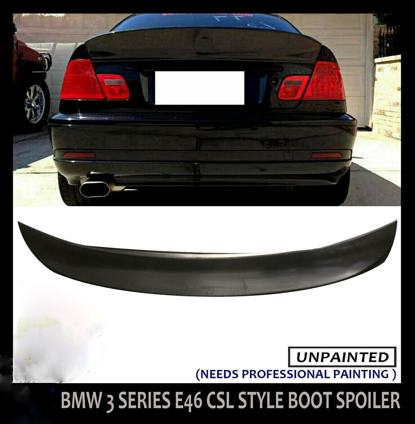 BMW E46 'M3 CSL LOOK' - 4 DOOR SALOON REAR BOOT SPOILER TRUNK DUCKTAIL OEM FIT