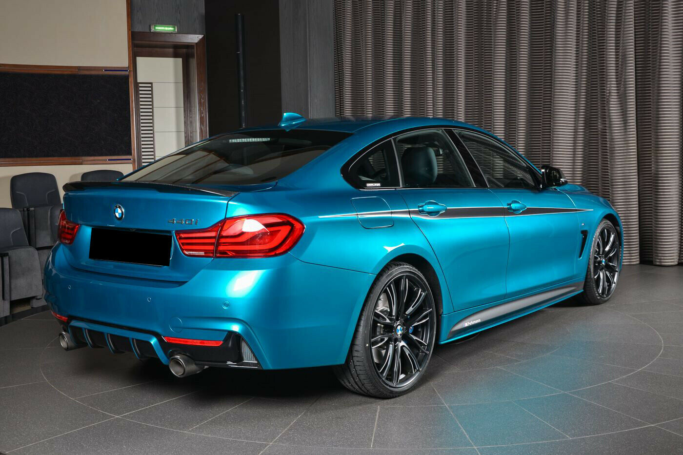 BMW 4 SERIES F36 4D GRAN COUPE REAR TRUNK BOOT SPOILER LIP CARBON LOOK OEM FIT