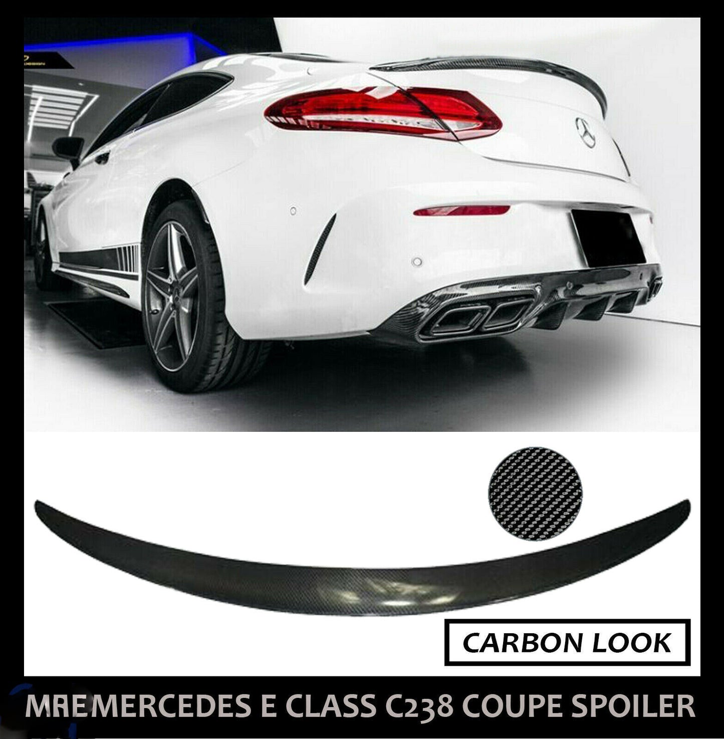 MERCEDES E CLASS C238 COUPE E63 S AMG STYLE BOOT SPOILER CARBON LOOK OEM STYLE