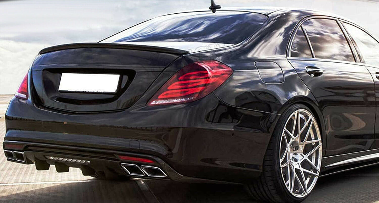 FOR MERCEDES S CLASS W222 REAR BOOT TRUNK SPOILER AMG STYLE GLOSS BLACK 13-2019