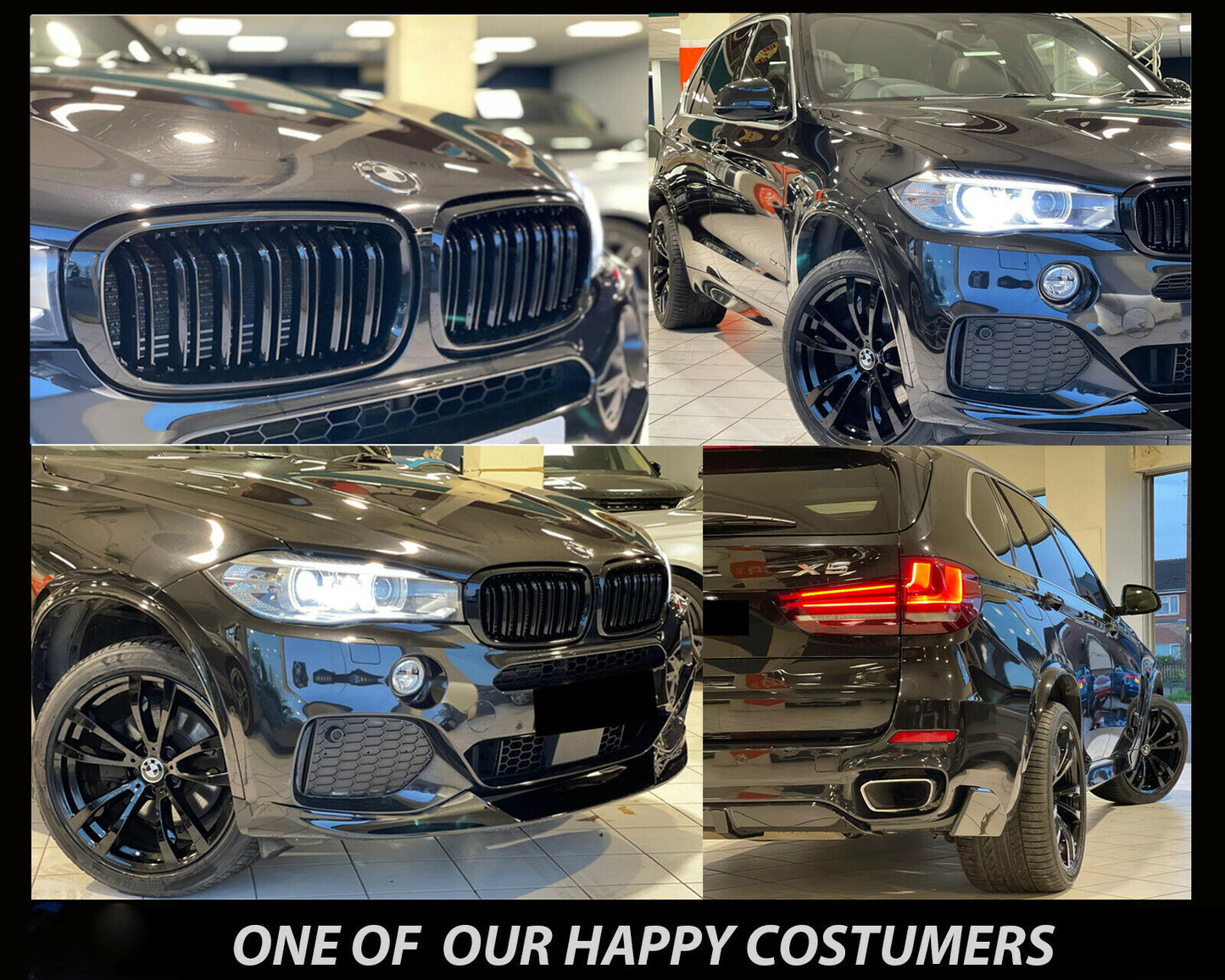 BMW X5 F15 M STYLE PERFORMANCE FULL BODY KIT DIFFUSER SPOILER GLOSS BLACK COLOR