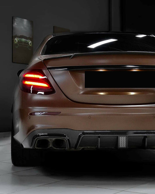 MERCEDES BENZ E CLASS W213 AMG C63 REAR BUMPER DIFFUSER AMG BRABUS STYLE GLOSS