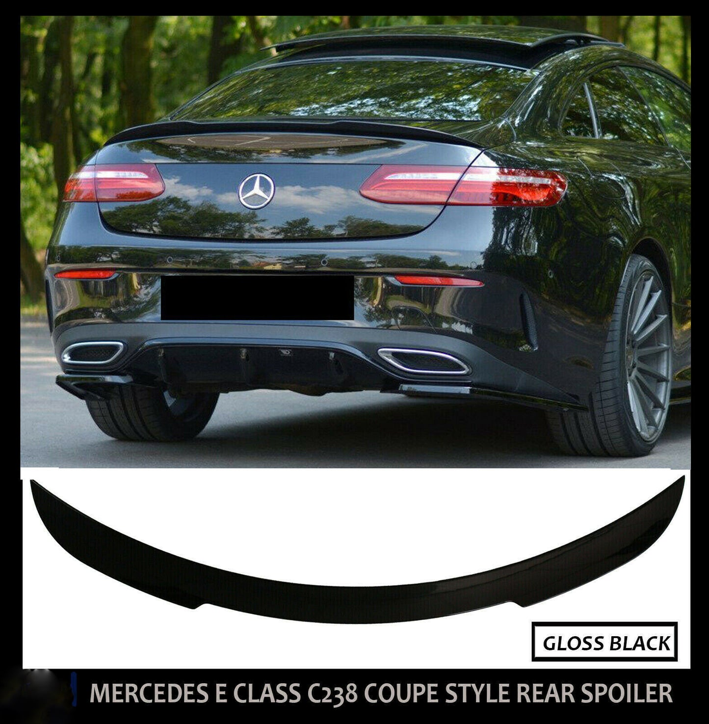 MERCEDES E CLASS C238 COUPE BATMAN STYLE BOOT SPOILER GLOSS BLACK OEM FIT