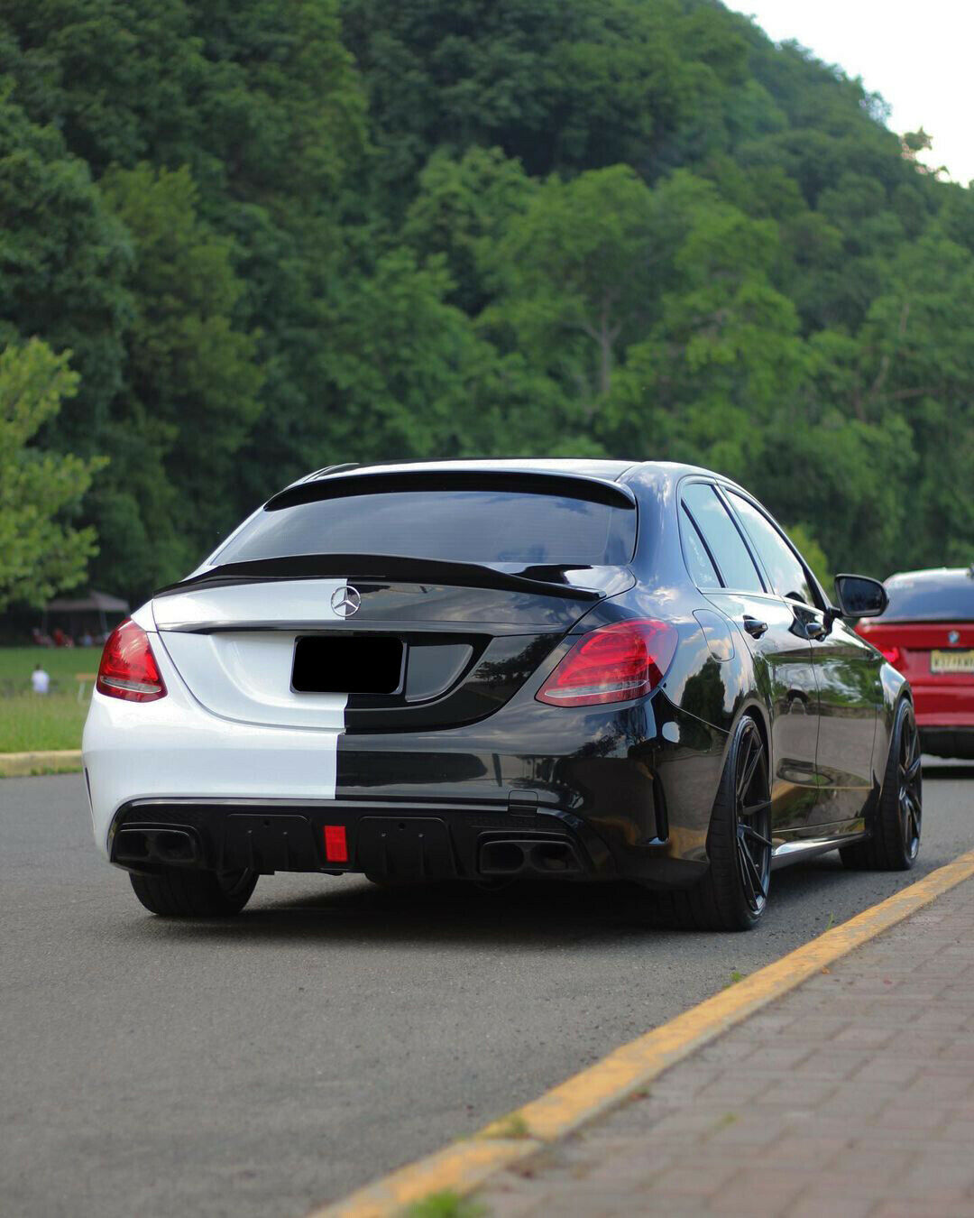 MERCEDES C CLASS W205 RENNTECH STYLE REAR BOOT SPOILER LIP CARBON LOOK