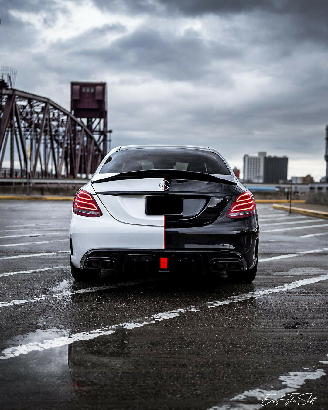 MERCEDES C CLASS W205 RENNTECH STYLE REAR BOOT SPOILER LIP CARBON LOOK