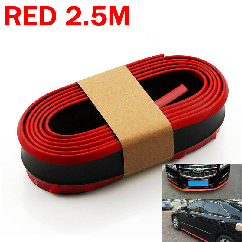 UNIVERSAL 2.5M BLACK BUMPER GUARD LIP PROTECTOR SPLITTER SIDE SKIRT SPOILER UK e