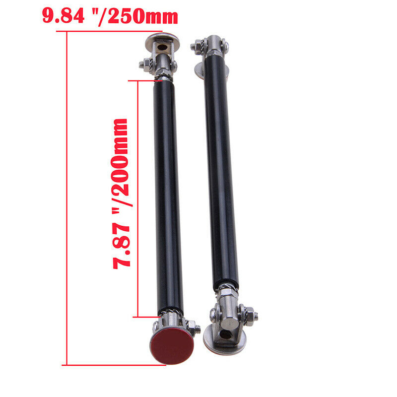 200mm Black Adjustable Car Front Rear Bumper Lip Splitter Strut Rod Support Bars