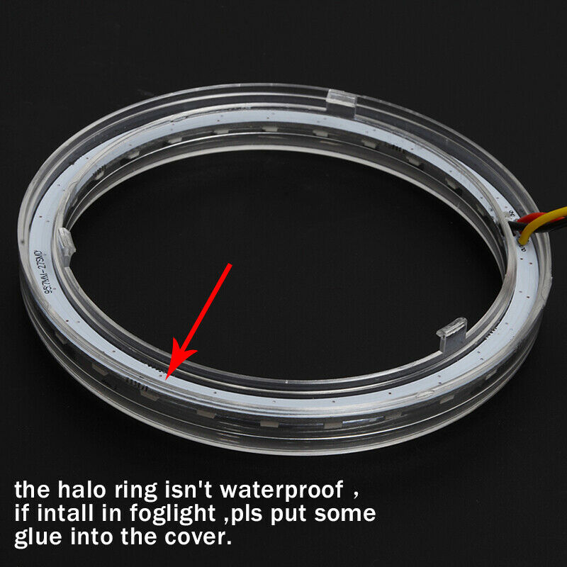 2x 80mm Car LED Angel Eyes Halo Ring Fog Light APP Bluetooth Colour Change RGB