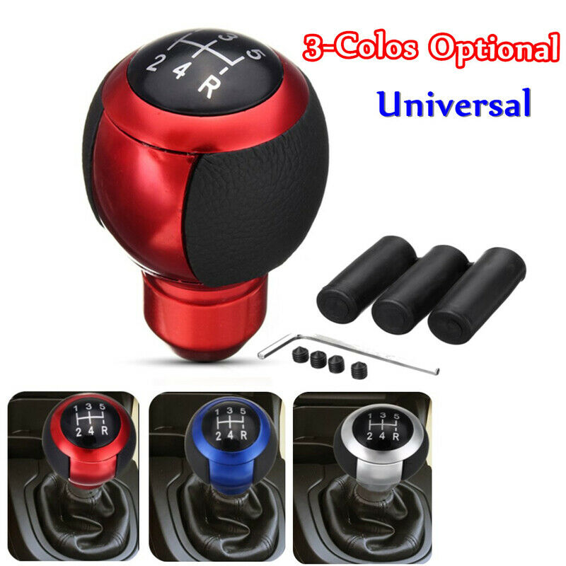Universal Red 5 Speed R Shift Knob Manual Gear Stick Shifter Lever Aluminum UK