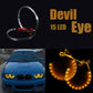 6000K Halo Motorcycle Projector Beam LED Angel Devil Eyes Head Lights 3inch