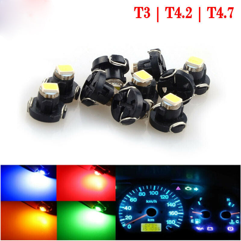 10PCS T3/T4.2/T4.7 Wedge LED Dashboard Lamp Panel Bulb Car Instrument Light UK