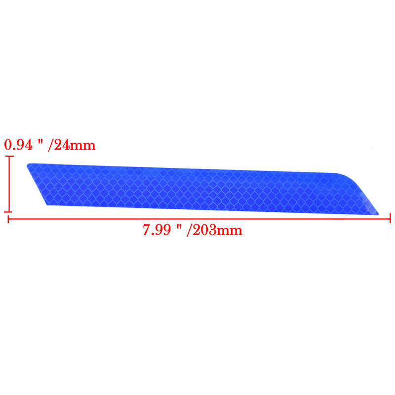 2x Blue Reflective Cycling Safety Warning Car Rear Bumper Decal Tape Sticker