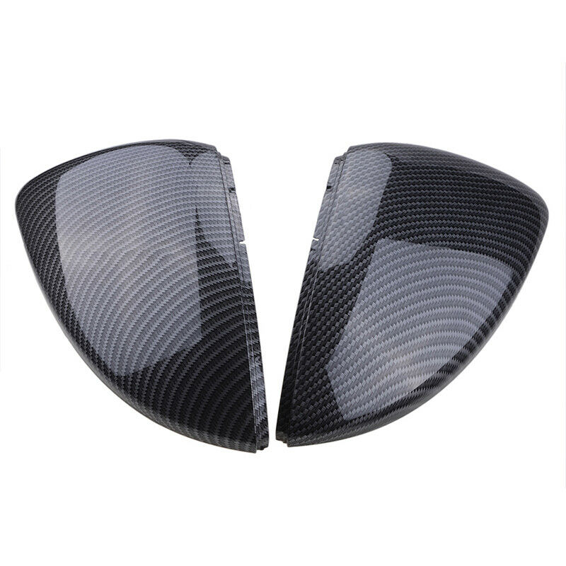 Pair Carbon Fiber Wing Mirror Cover Cap Casing For VW Golf Mk7 Mk7.5 R GTI 14-18