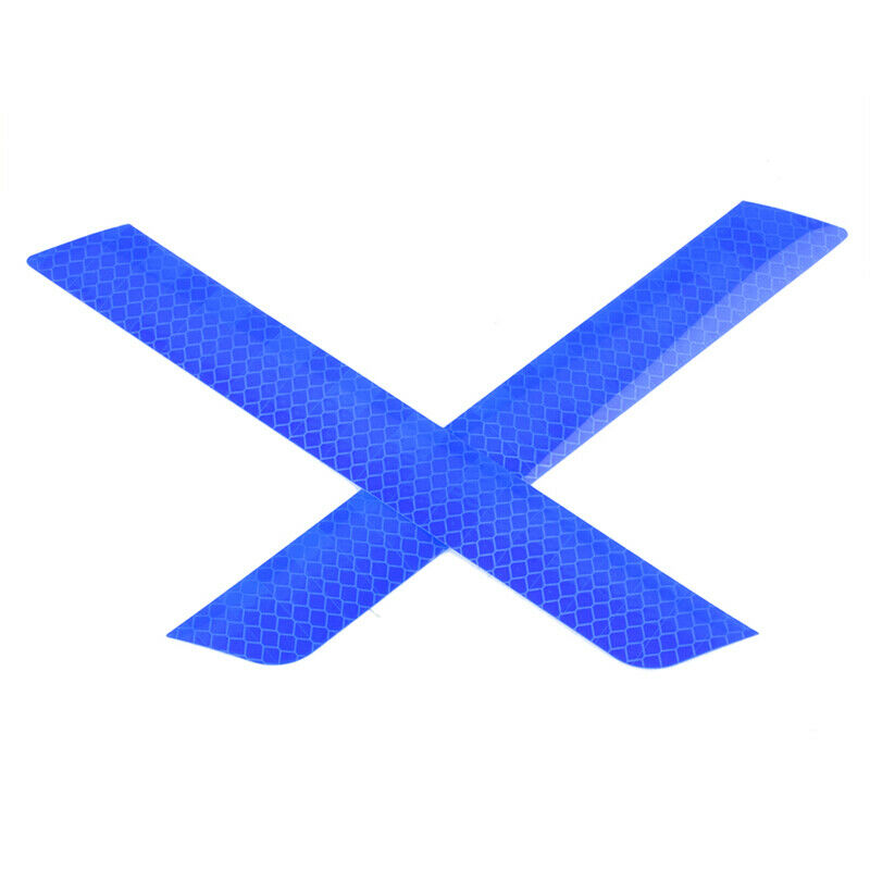 2x Blue Reflective Cycling Safety Warning Car Rear Bumper Decal Tape Sticker