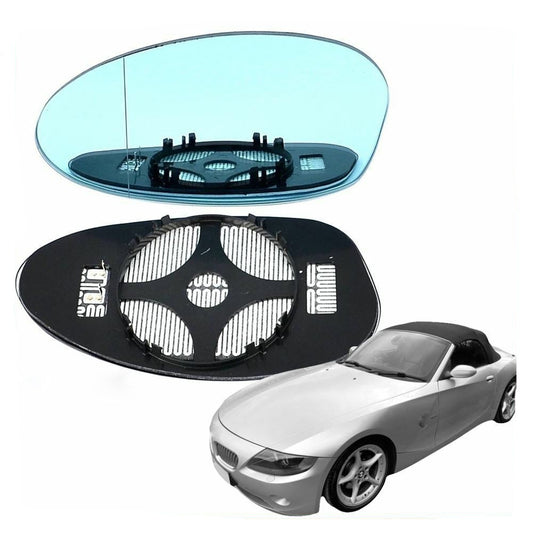 Left side Wide Angle wing mirror glass for BMW Z4 2003-2009 Heated Blue