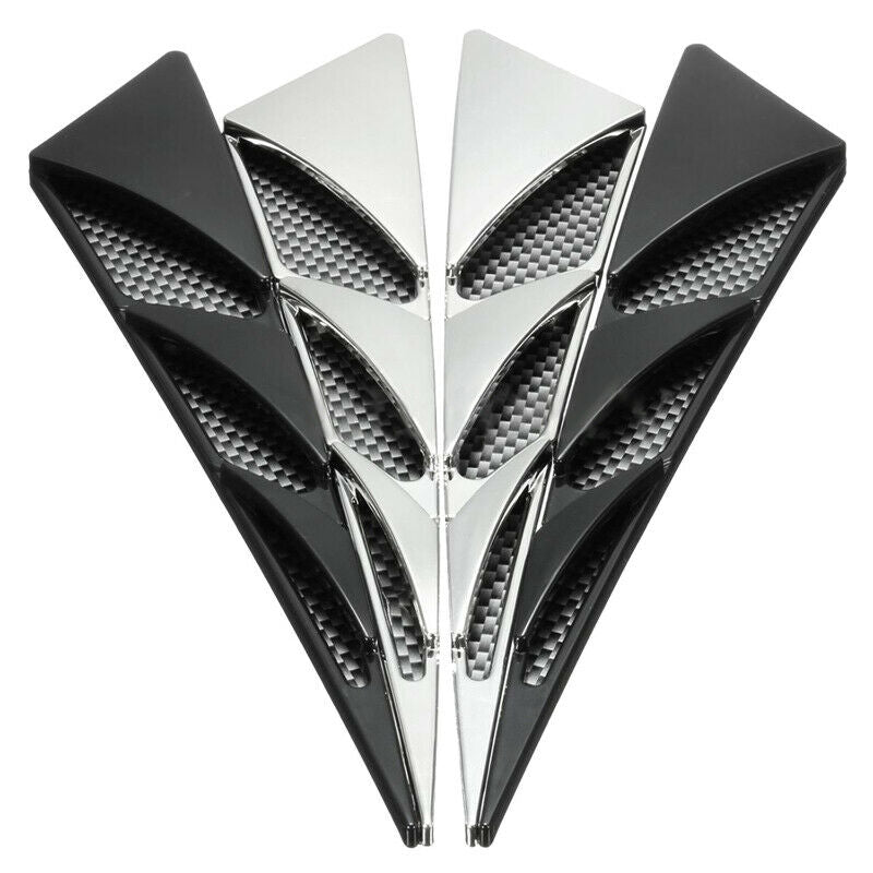 Car Hood Stickers Black Universal Side Air Intake Flow Vent Cover Decor use 2x