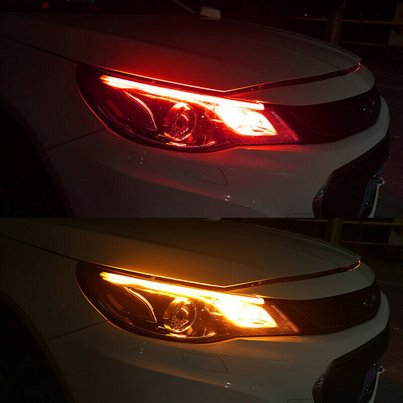 2x 30CM Sequential LED Strip Turn Signal Indicator Light DRL Daytime Running