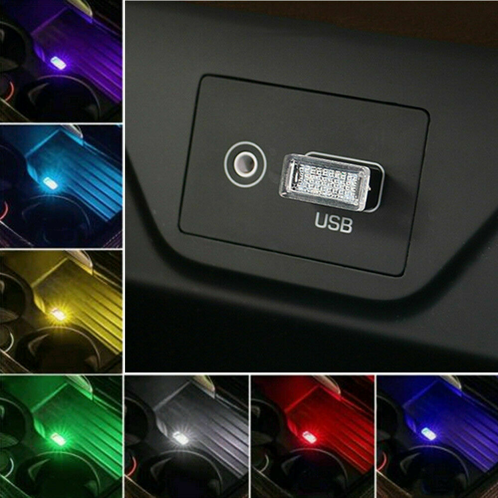 7 Colours Mini USB LED Wireless Lamp Car Atmosphere Light Colorful Accessories