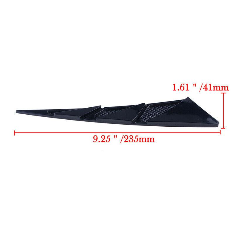Car Hood Stickers Black Universal Side Air Intake Flow Vent Cover Decor use 2x
