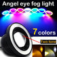 Pair Angel Eyes Halo Car Fog Lights Lamp Projector DRL COB LED Bulbs 2.5/3/3.5"