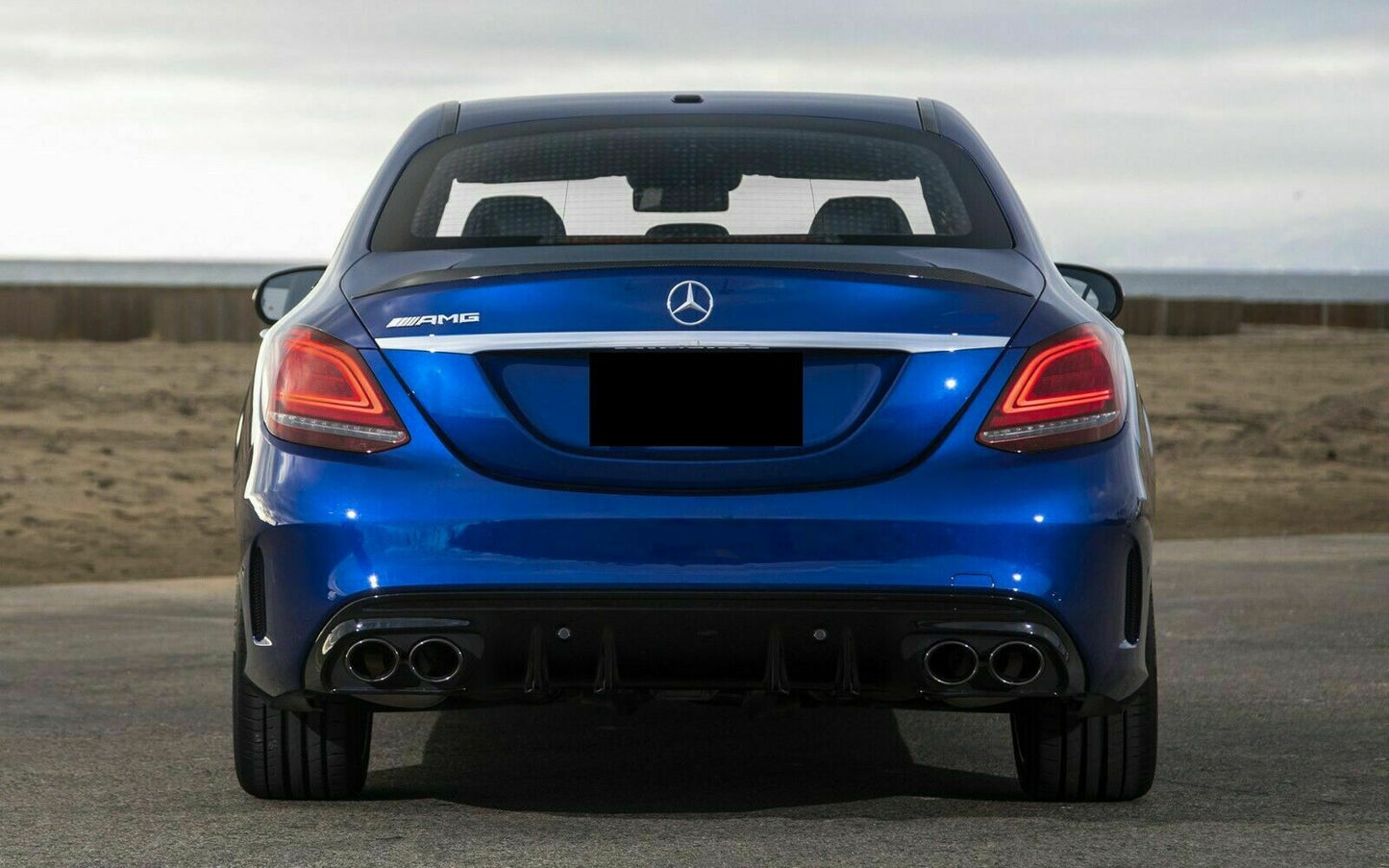 MERCEDES C CLASS W205 SALOON ESTATE AMG C43 STYLE REAR DIFFUSER FACELIFT 2019+