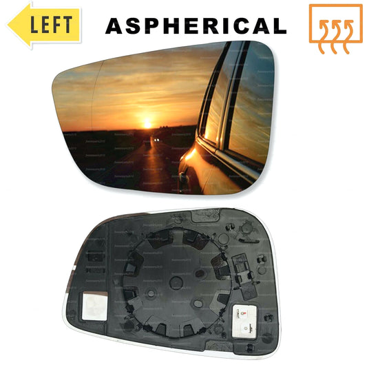BMW 8 Series Left passenger side wing mirror glass 2018-22 wide angle heated