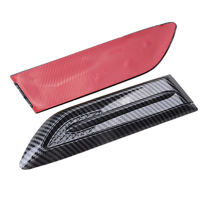 Pair Carbon Fiber Look Side Wing Car Air Flow Intake Vent Trim Fender Scoop UK