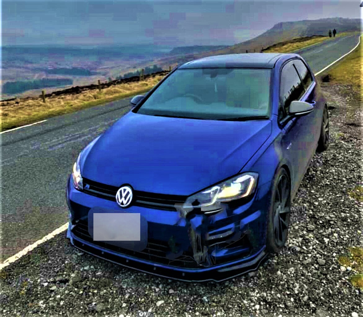 VW Golf MK7.5 R GTD GTI Carbon Fibre Front Splitter Spoiler Lip Body Kit 2016-2020