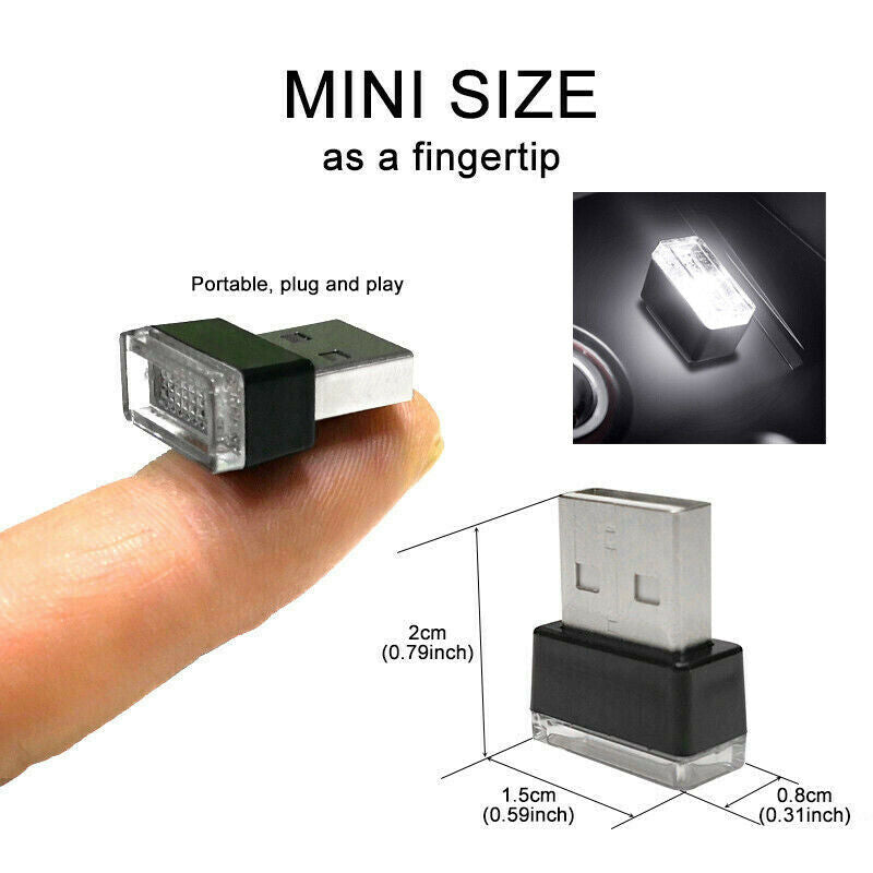 7 Colours Mini USB LED Wireless Lamp Car Atmosphere Light Colorful Accessories