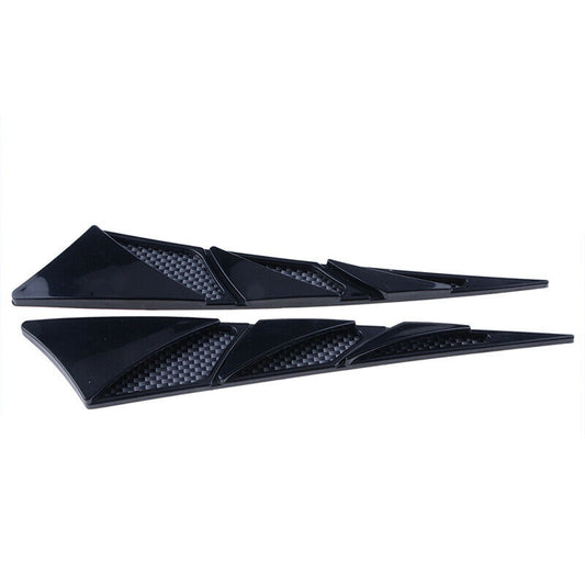 Car Hood Stickers Black Universal Side Air Intake Flow Vent Cover Decor use 2x