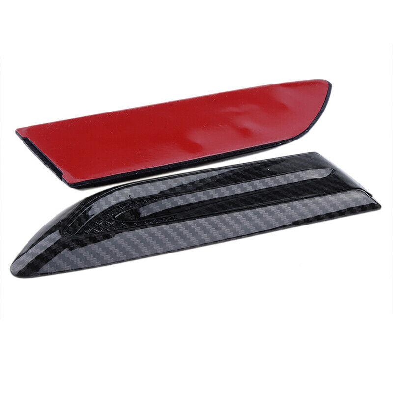 Pair Carbon Fiber Look Side Wing Car Air Flow Intake Vent Trim Fender Scoop UK