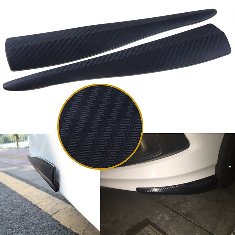 Pair Car Carbon Fiber Anti-rub Strip Bumper Body Corner Protector Guard Trim UK