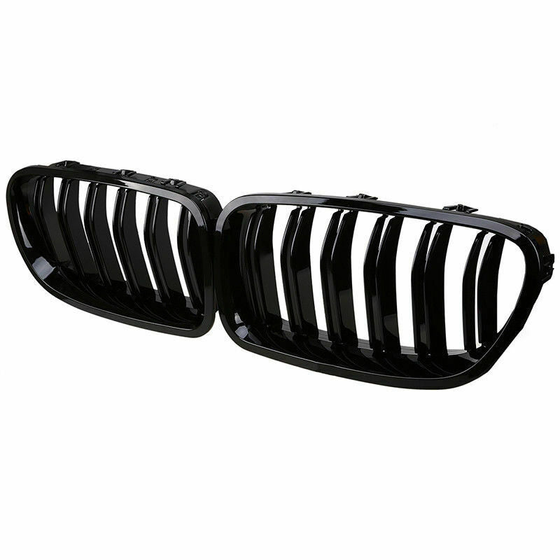 For Bmw M5 Look F10 F11 5 Series Kidney Grille Grill Gloss Black Twin Bar Slat