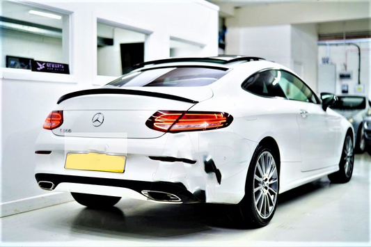 Mercedes C Class Coupe C63 AMG Style W205 C205 Gloss Black Lip Spoiler 2014-21