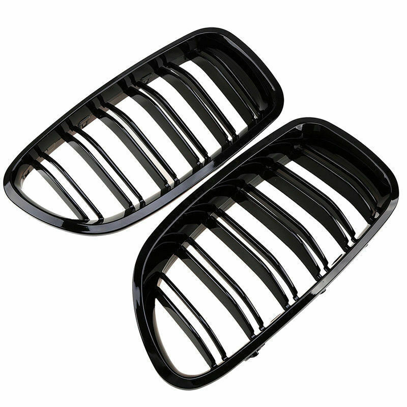 For Bmw M5 Look F10 F11 5 Series Kidney Grille Grill Gloss Black Twin Bar Slat